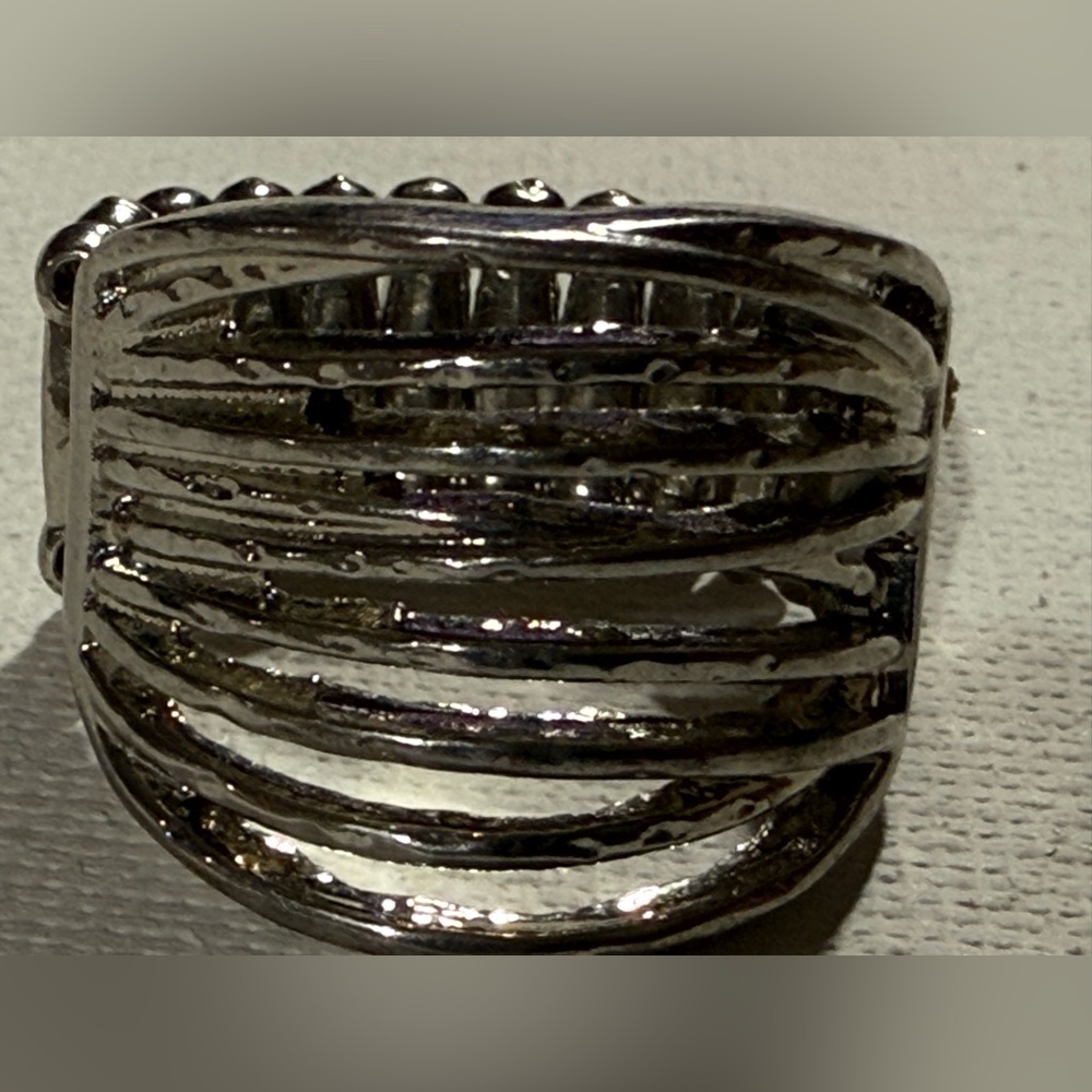 Silver Statement Ring With Industrial Design - image 6